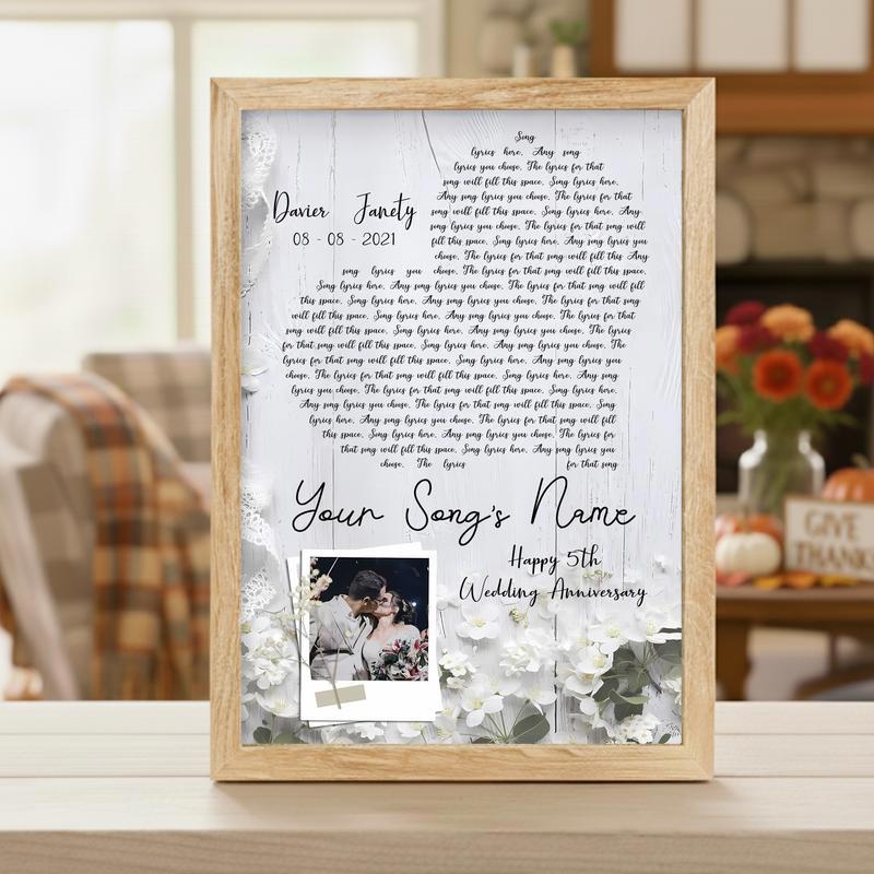 Personalized Anniversary Song Canvas Wall Art for Couple