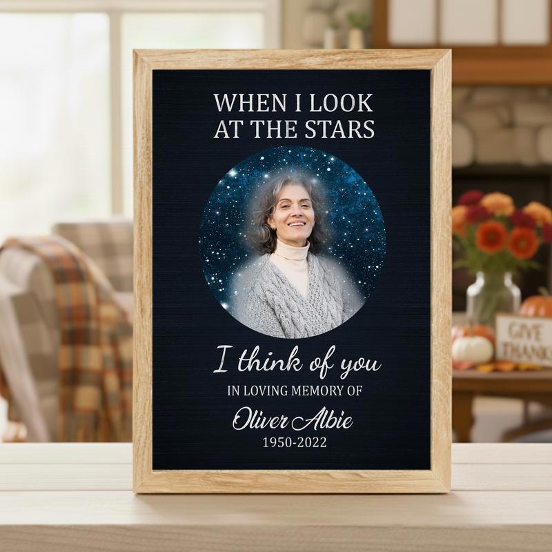 Personalized Star In Heaven Mom Tribute Wall Art Canvas