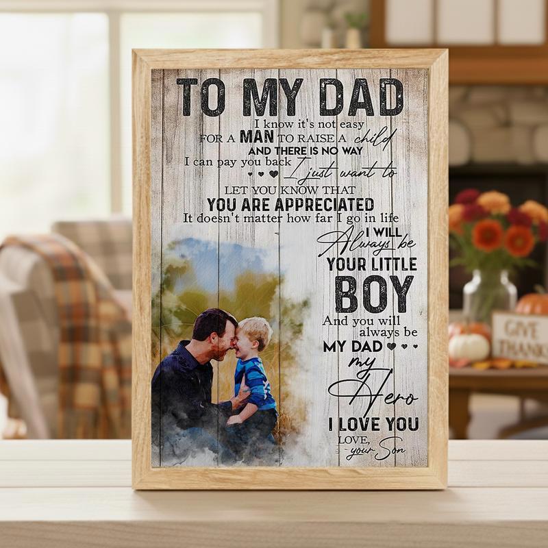 Personalized Son-to-Dad Canvas Gift, Your Little Boy's Promise 
