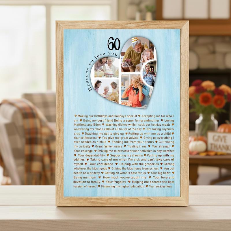 60 Moments Mom's 60th Birthday Photo Canvas of Love