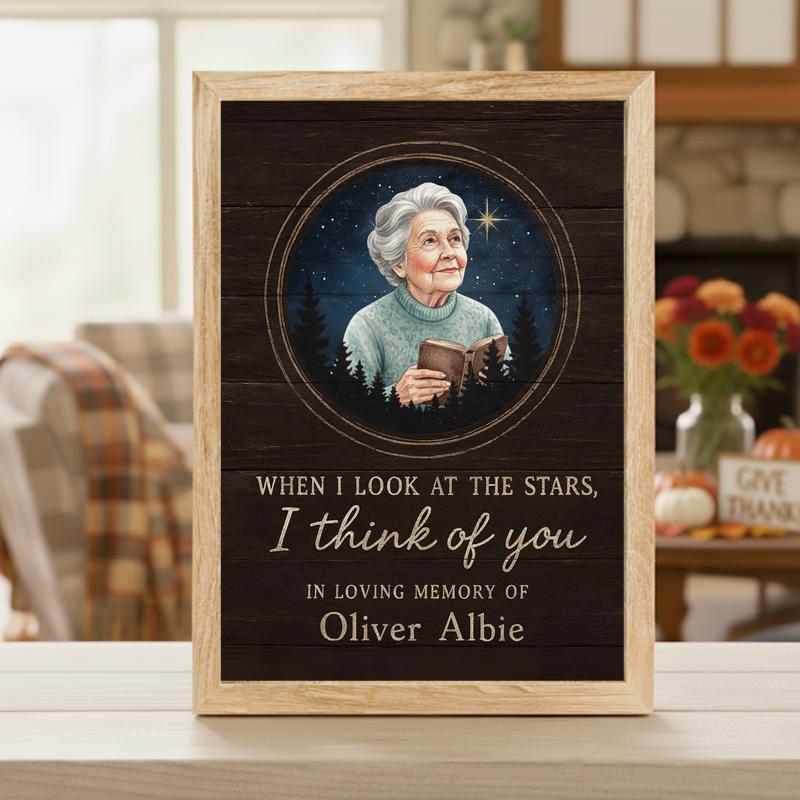 Remembering Mom - Custom Photo & Sky Map Memorial Canvas