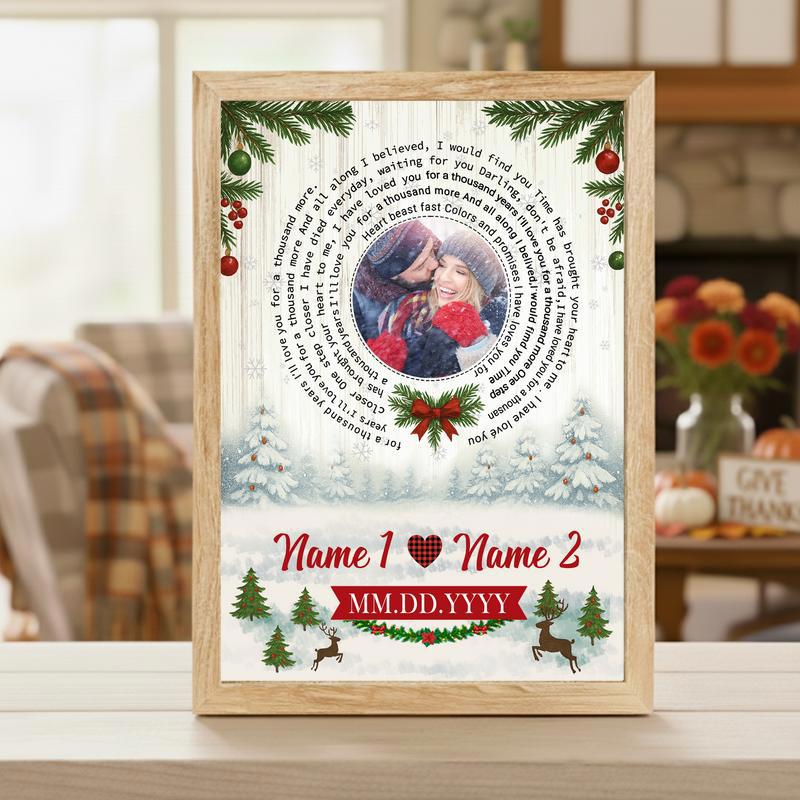 Romantic Christmas Gift Custom Love Song Photo Canvas