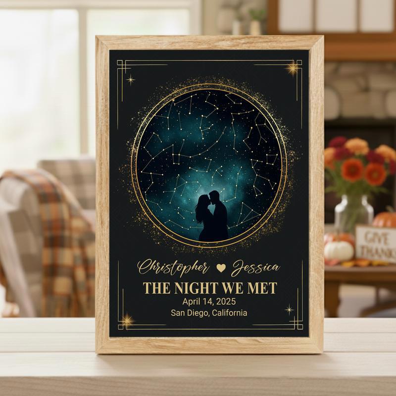 Romantic Custom Star Map For Couples Wedding Gift Canvas
