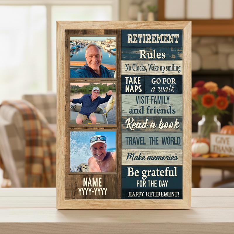 Rustic Coastal Gift For Dad's Personalized Retirement Canvas