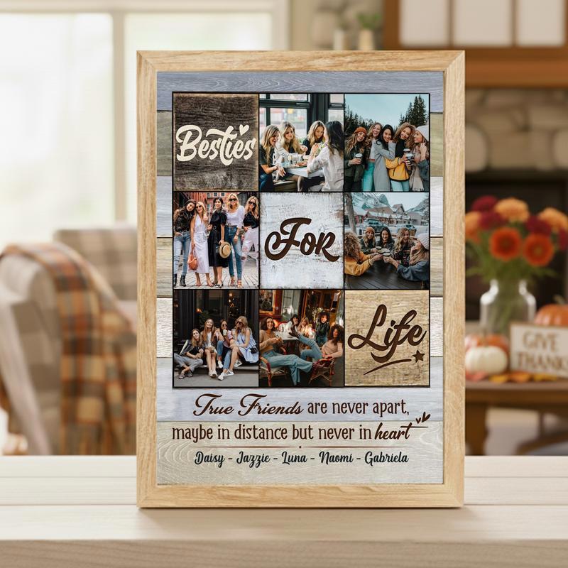 Soulmate Bestie Photo Collage Gift - Personalized Keepsake Canvas