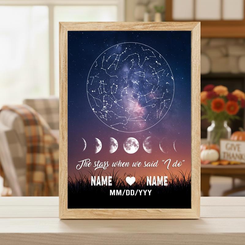 The Night We Became Us - Personalized Wedding Star Map Canvas