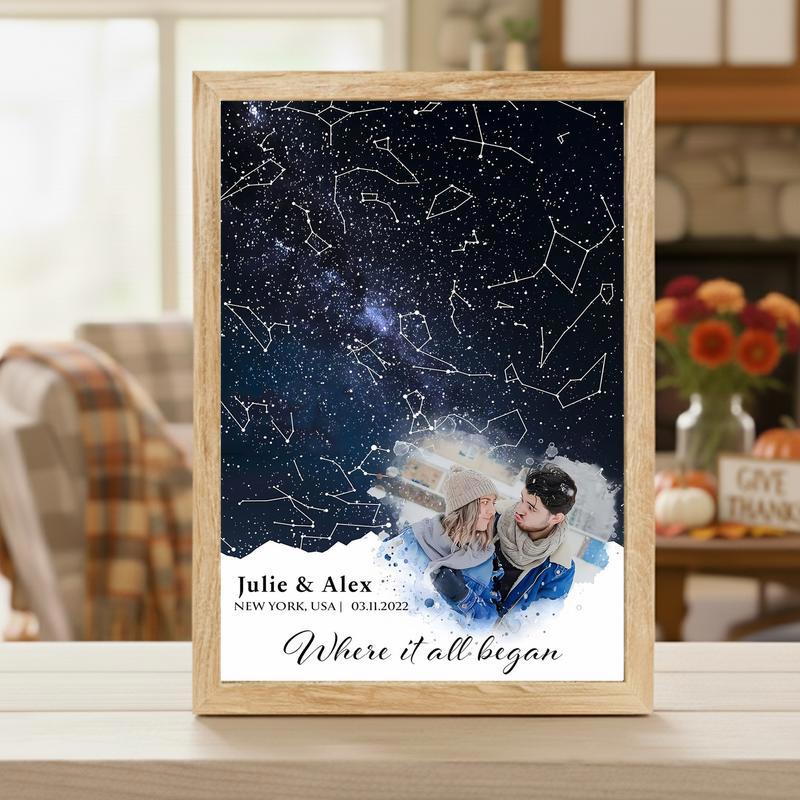 Constellations of Your Love Custom Date Star Map Canvas