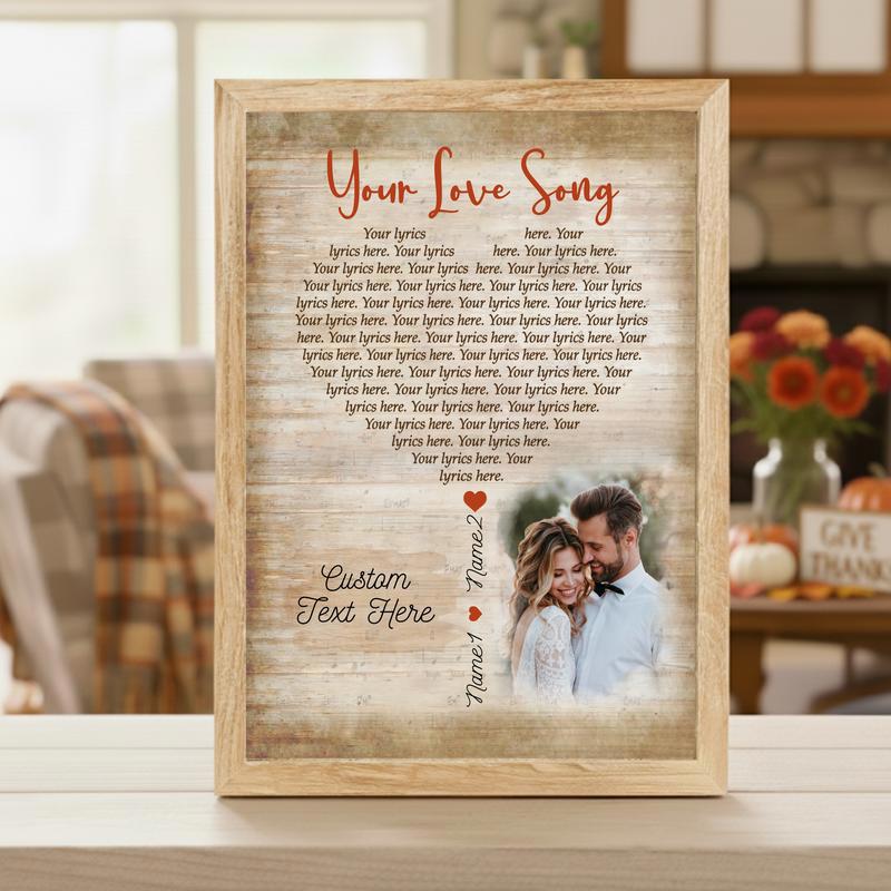 Timeless Anniversary Gift - Personalized Song Lyrics Canvas