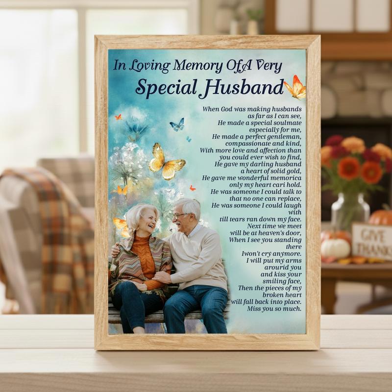 Your Memory Lives On - Personalized Husband Memorial Canvas