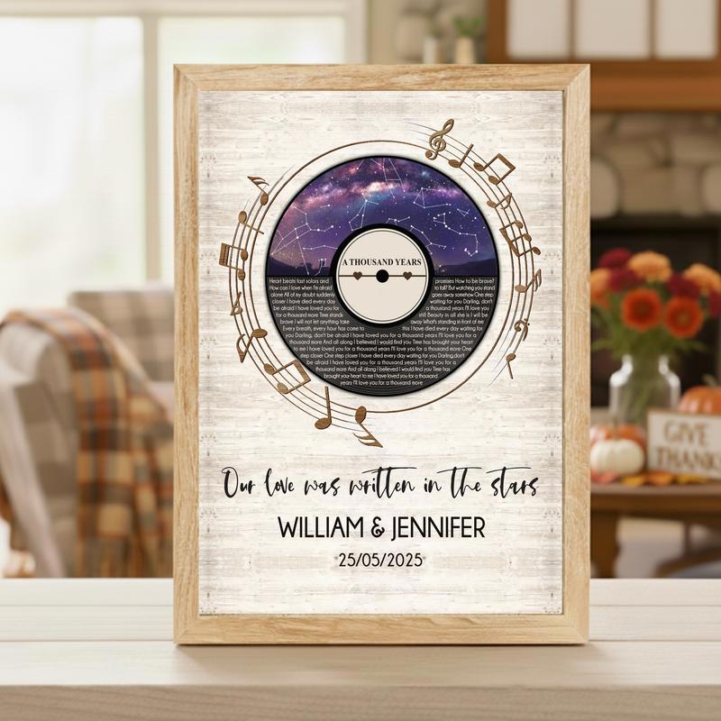 Your Song & Starry Night Map - Personalized Anniversary Canvas