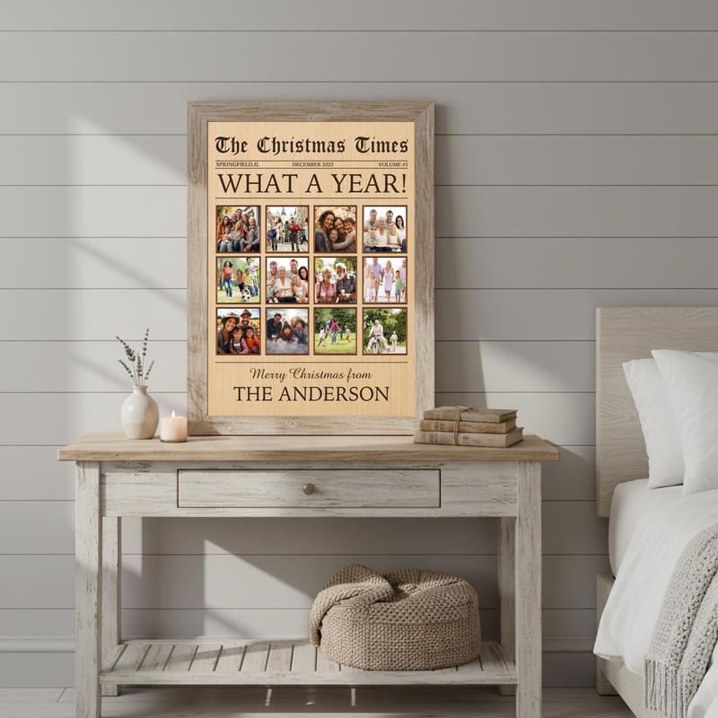 A Year To Remember - Personalized Christmas Photo Collage Canvas