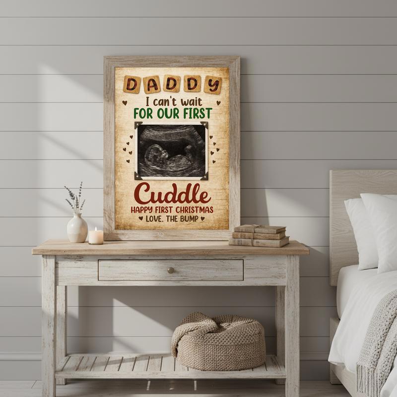 Bump's First Gift - Personalized Ultrasound Christmas Canvas