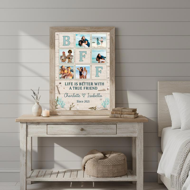Coastal Vibe Friendship Keepsake - Best Friend Forever Canvas