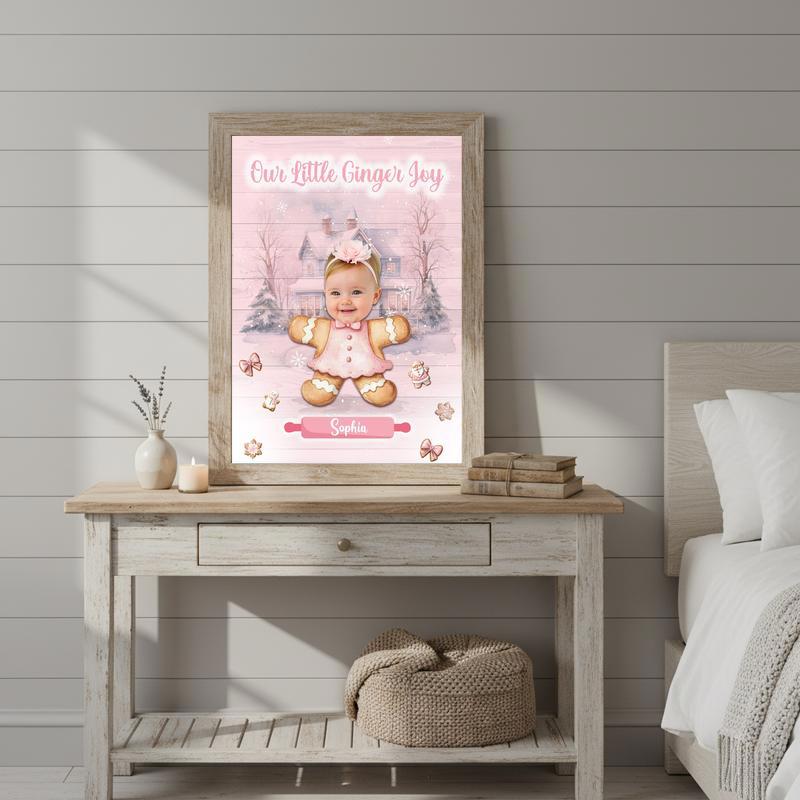 Daughter's Keepsake - Custom Pink Gingerbread Christmas Canvas