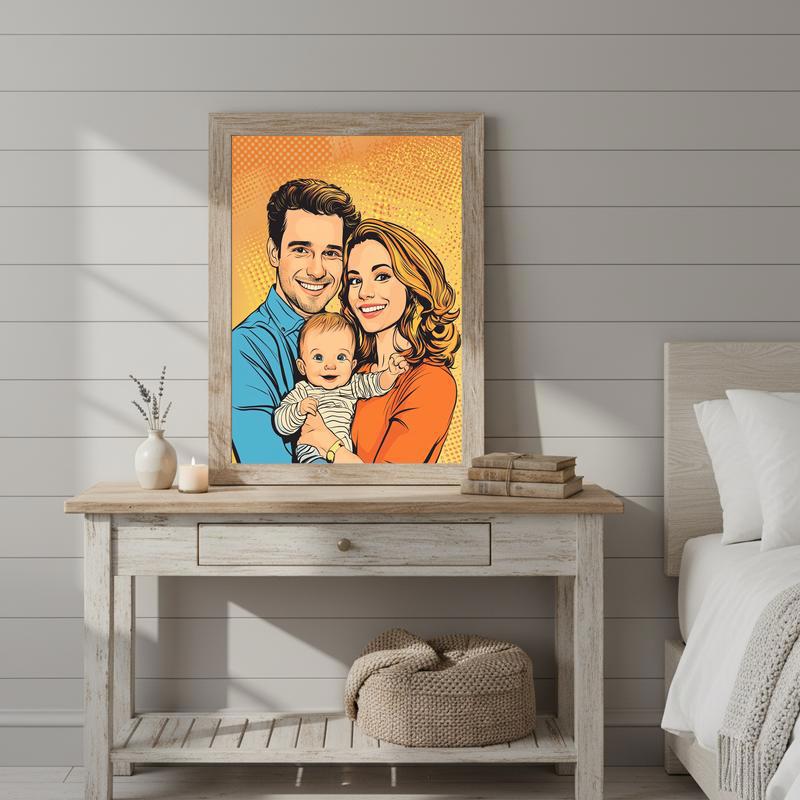 Modern Art Splash Personalized Family Pop Art Canvas