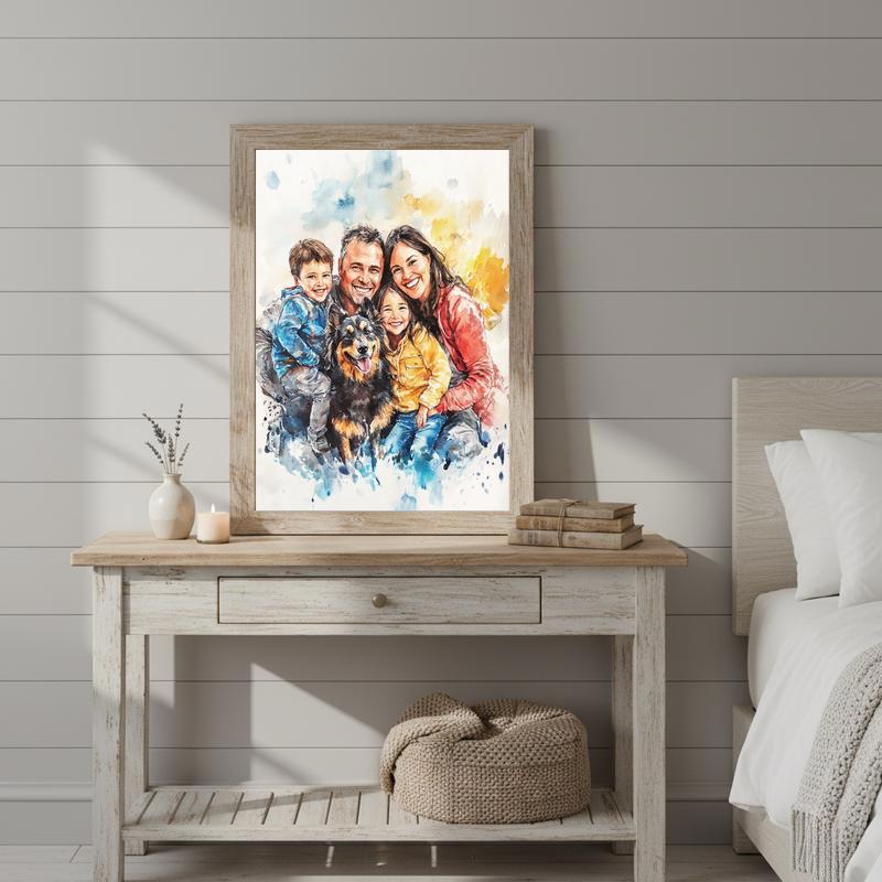 Hand-Painted Style Family Canvas A Treasured Watercolor Heirloom