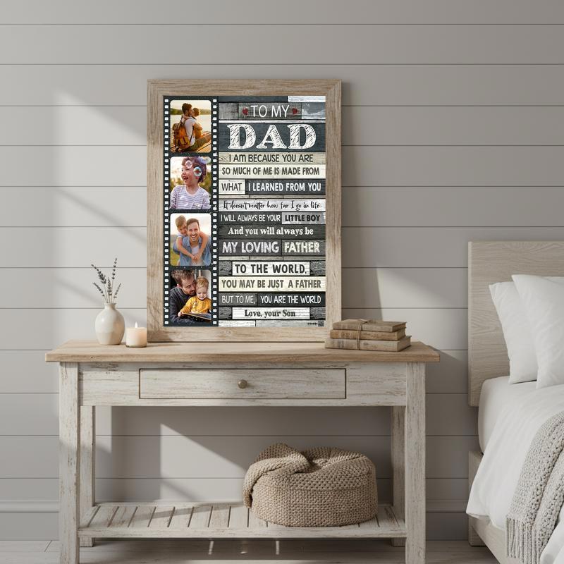 Son's Message of Love Dad's Custom Canvas Keepsake
