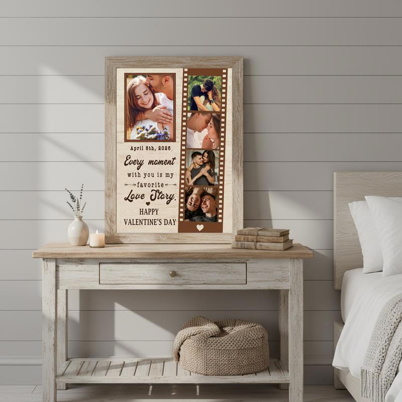 Film Strip Canvas - Personalized Love Story Photo Valentine Gift