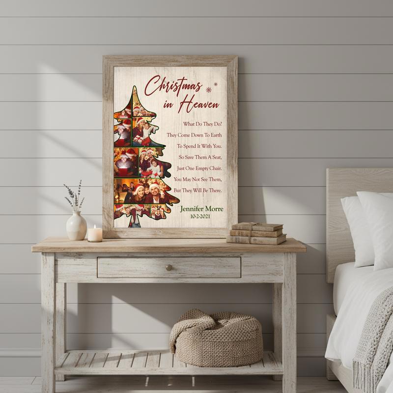 Forever In Our Hearts Personalized Christmas Family Tree Memorial Canvas