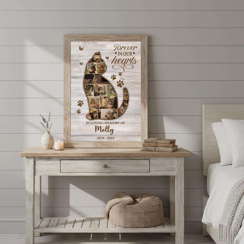 Forever Loved - Custom Cat Loss Photo Keepsake Canvas