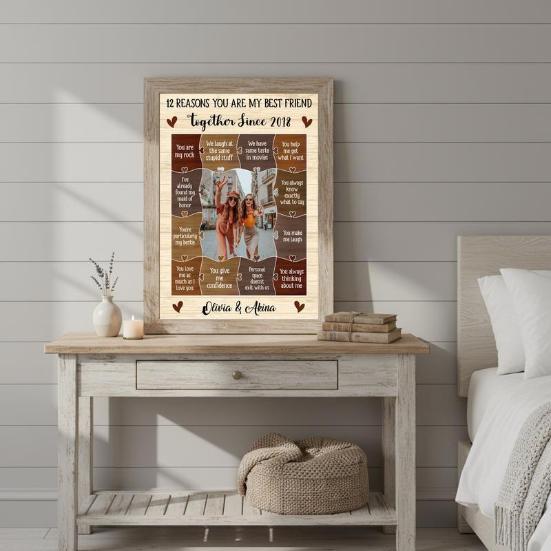 Friendship Appreciation - 12 Reasons Why I Love My Bestie Canvas