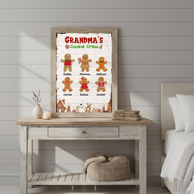 Gingerbread Family Christmas - Custom Grandma’s Cookie Crew Canvas