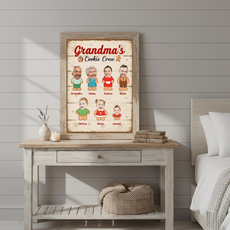 Gingerbread Family - Custom Grandma’s Cookie Crew Christmas Canvas