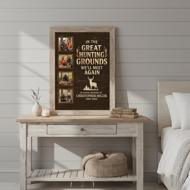 Hunter's Forever Home - Personalized Rustic Memorial Canvas