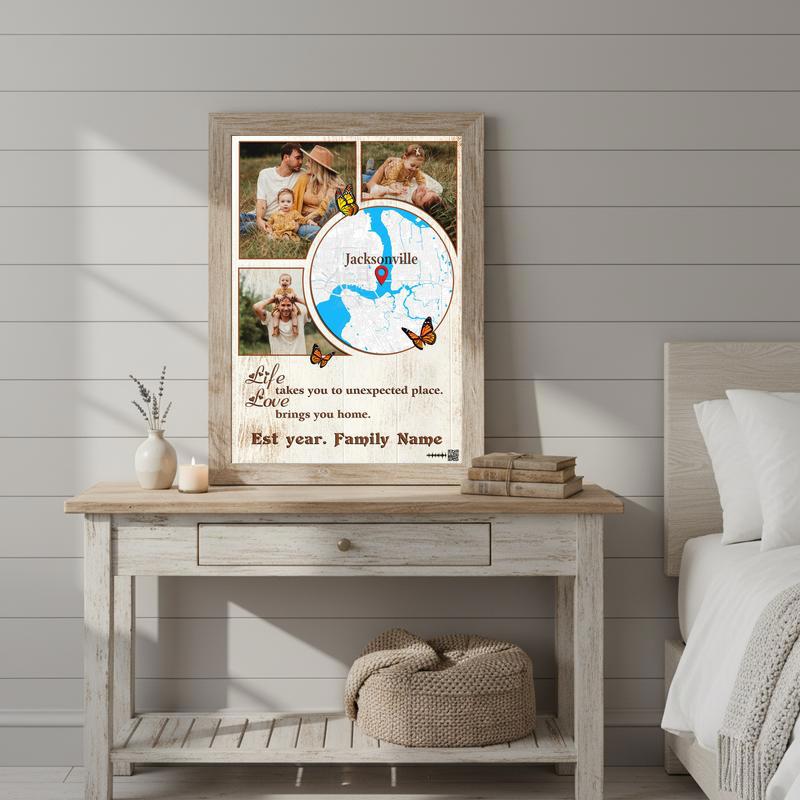 Personalized Map Canvas Life's Unexpected Journey Photo Art