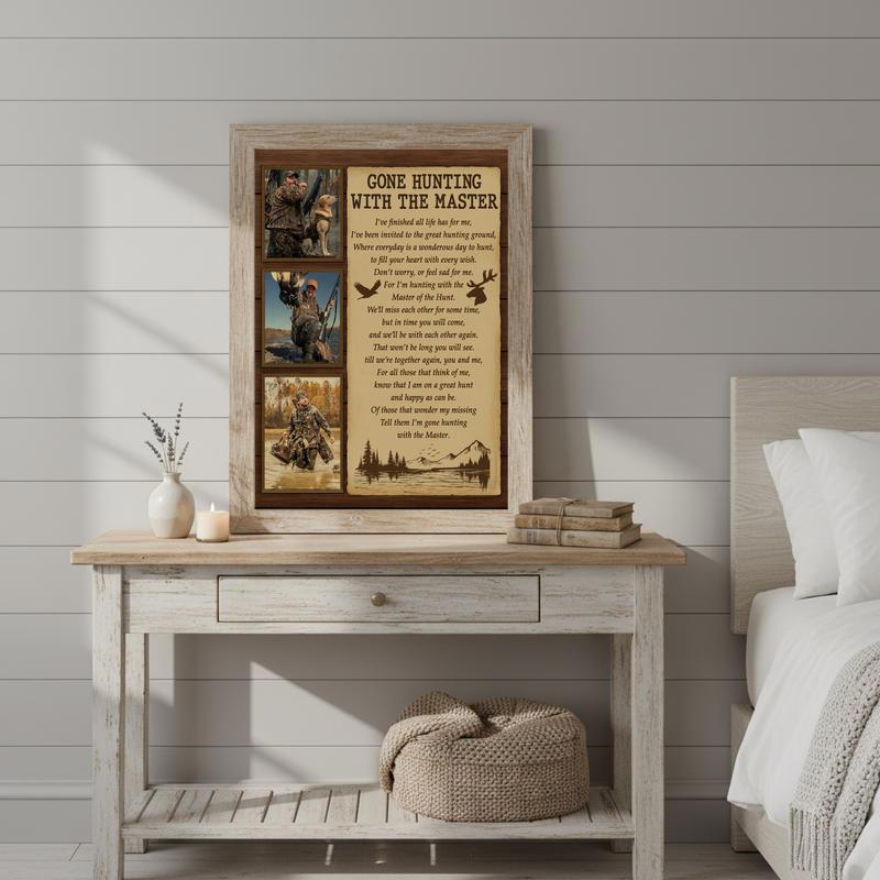 Personalized Hunter Memorial - Gone Hunting Remembrance Canvas