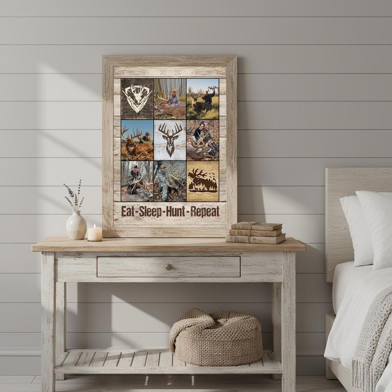Personalized Hunting Photo Collage Canvas For Outdoorsmen Memories