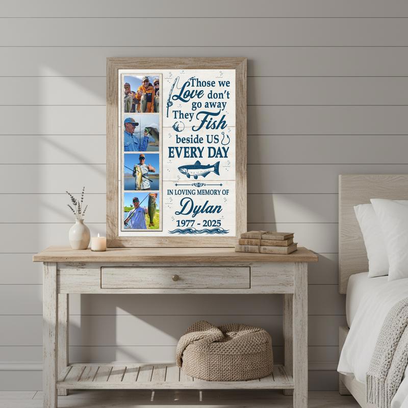 Personalized Memory Keepsake - Fishing Memorial Canvas