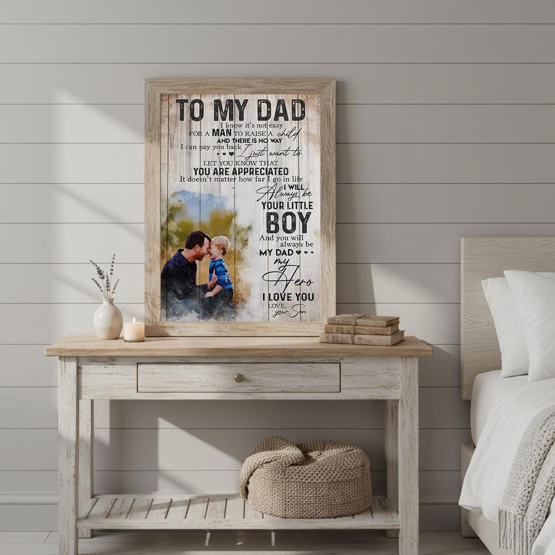 Personalized Son-to-Dad Canvas Gift, Your Little Boy's Promise 