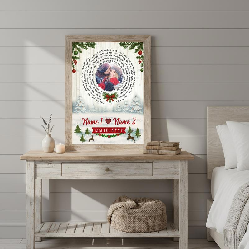 Romantic Christmas Gift Custom Love Song Photo Canvas