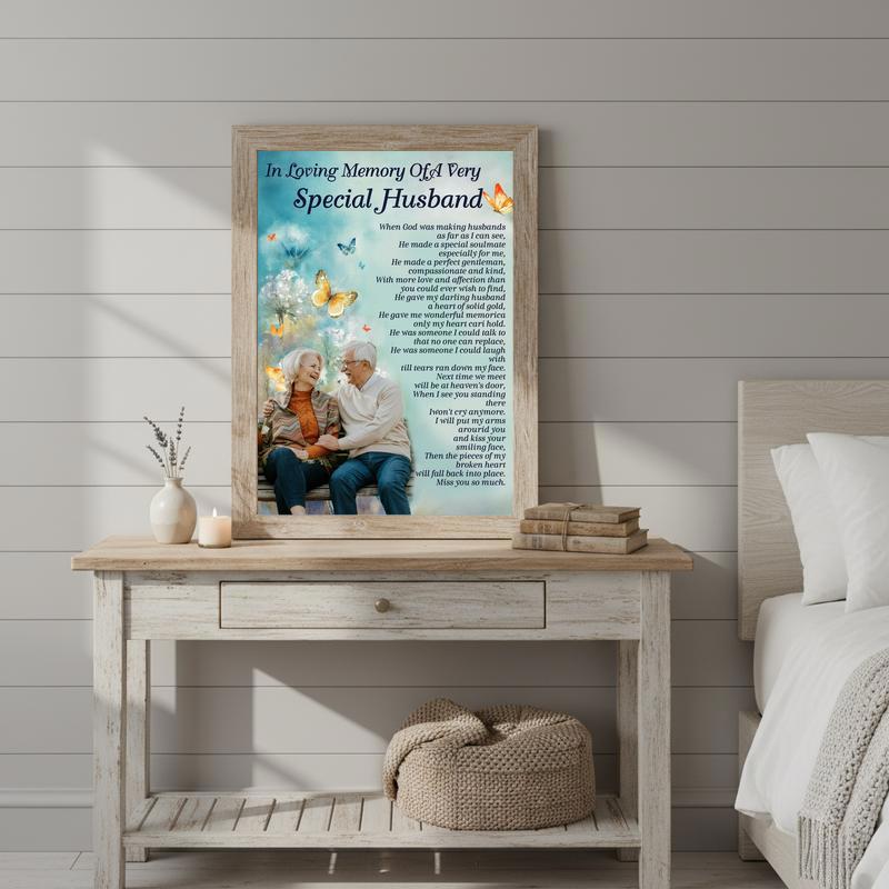 Your Memory Lives On - Personalized Husband Memorial Canvas
