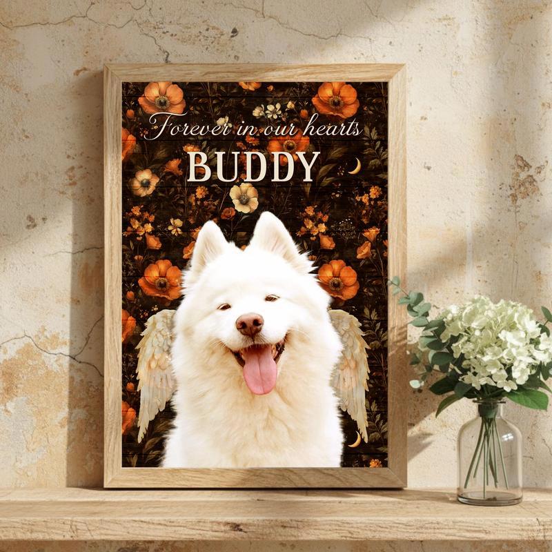 Beloved Dog Memorial Photo Keepsake For Fall Tribute Canvas