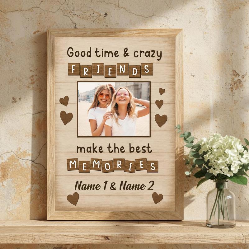 Besties Keepsake Canvas - Personalized Rustic Friendship Art Gift