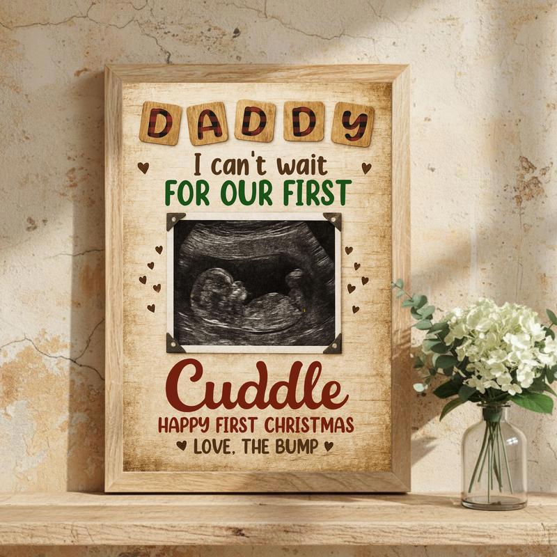 Bump's First Gift - Personalized Ultrasound Christmas Canvas