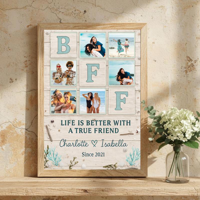Coastal Vibe Friendship Keepsake - Best Friend Forever Canvas
