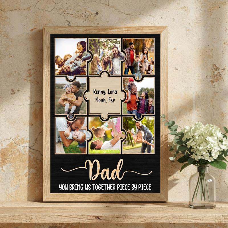 Custom Family Photo Collage Canvas - Father’s Day Gift For Dad