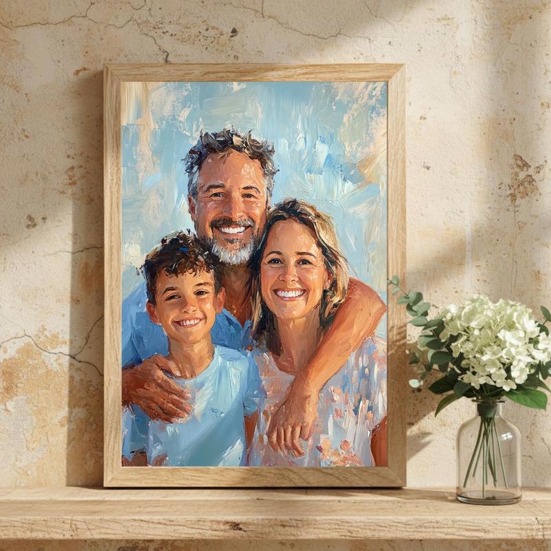 Legacy of Love Family Oil Portrait Custom Canvas Art