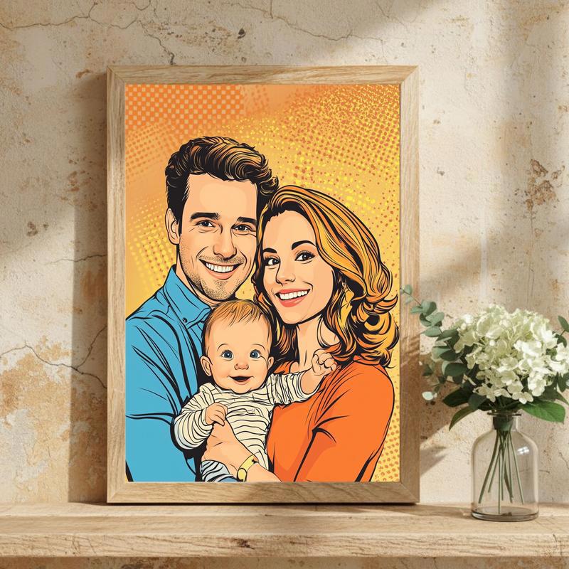 Modern Art Splash Personalized Family Pop Art Canvas