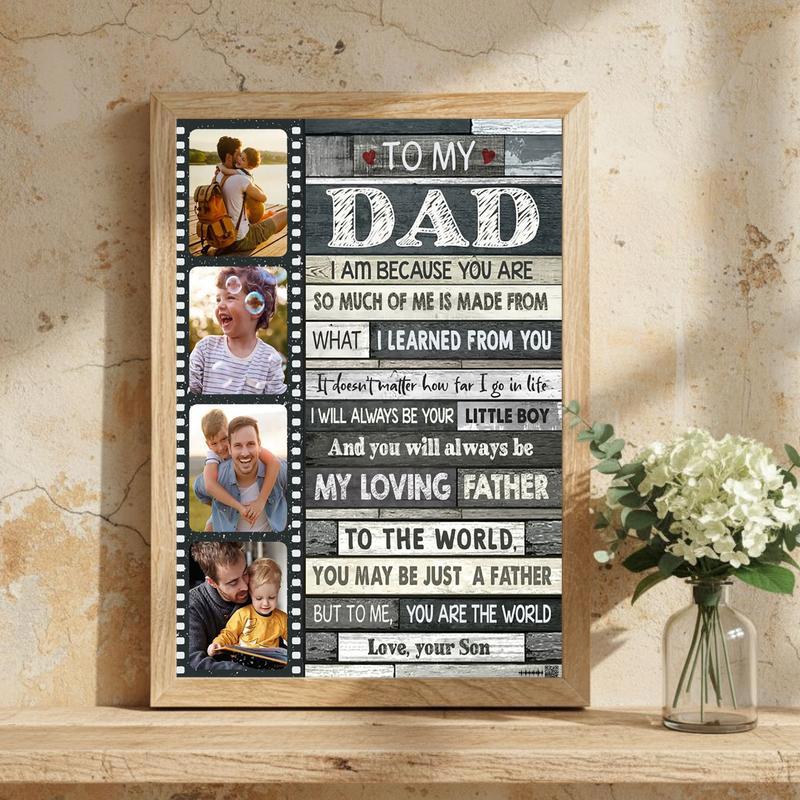 Son's Message of Love Dad's Custom Canvas Keepsake