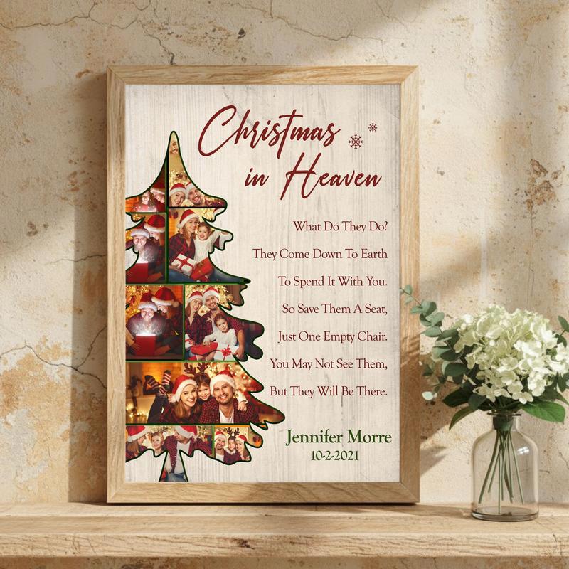 Forever In Our Hearts Personalized Christmas Family Tree Memorial Canvas