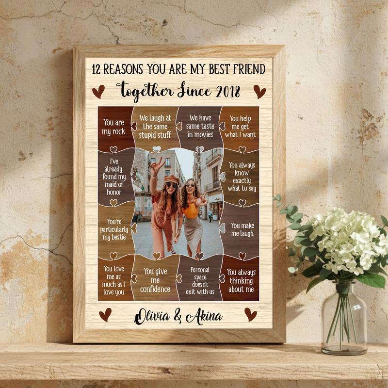 Friendship Appreciation - 12 Reasons Why I Love My Bestie Canvas