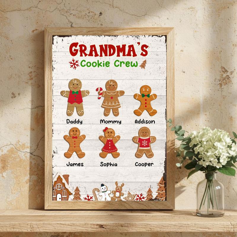 Gingerbread Family Christmas - Custom Grandma’s Cookie Crew Canvas