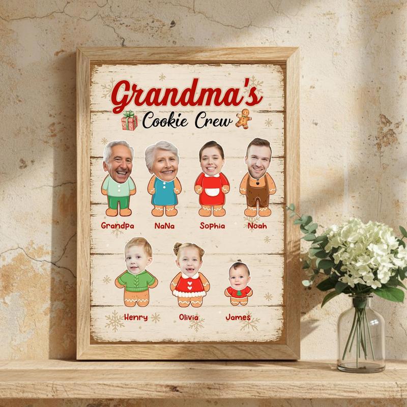 Gingerbread Family - Custom Grandma’s Cookie Crew Christmas Canvas