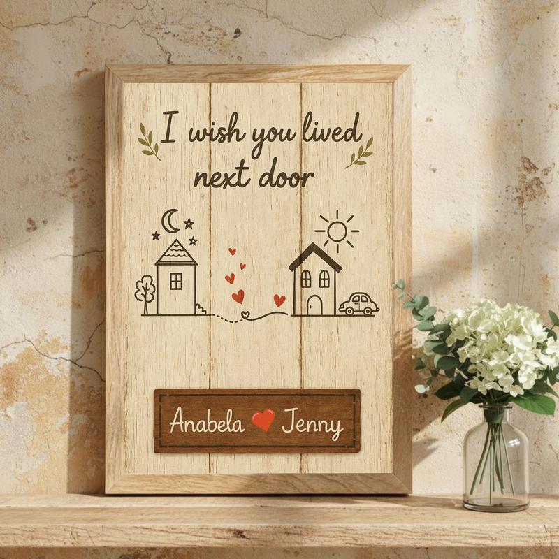 I Wish You Lived Next Door - Custom Long Distance Bestie Canvas