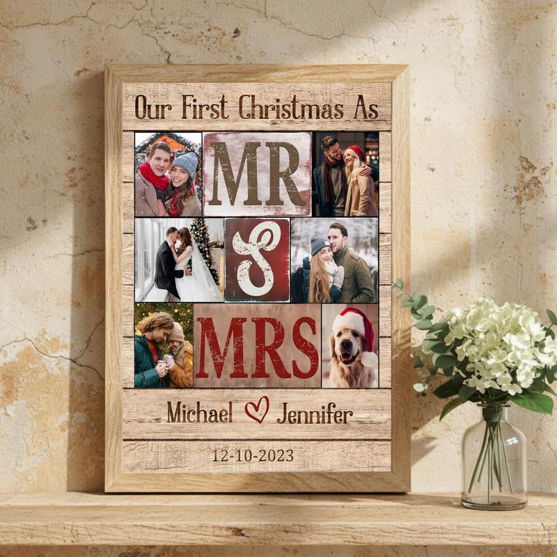 Custom Mr. and Mrs. Canvas Our First Christmas Together