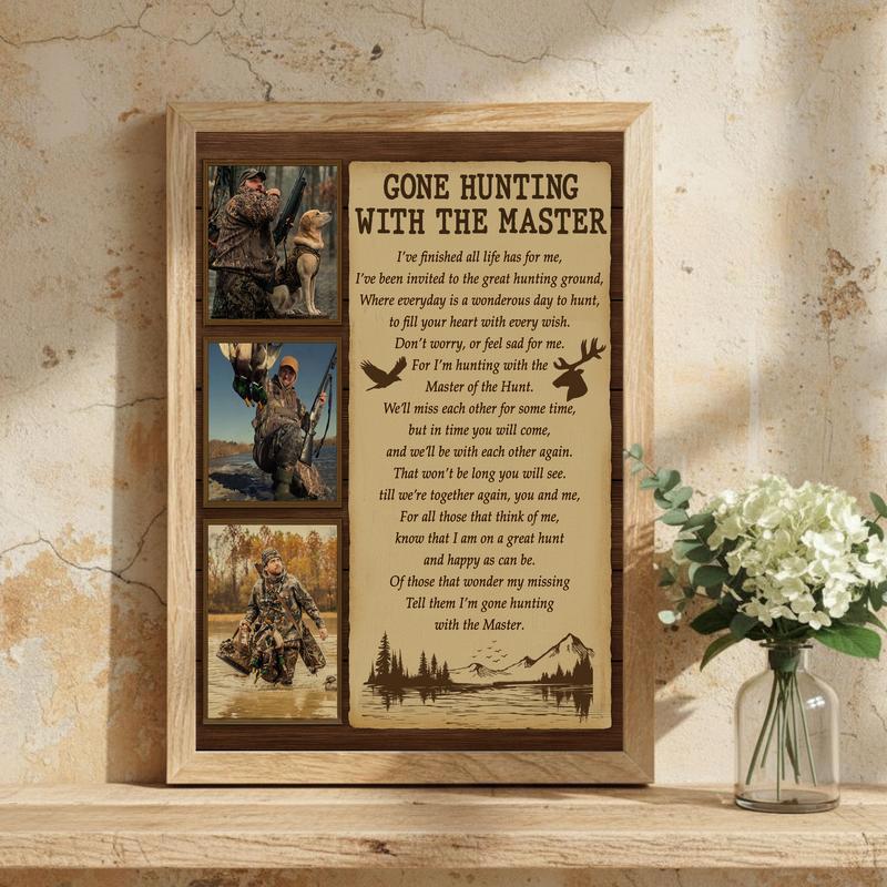 Personalized Hunter Memorial - Gone Hunting Remembrance Canvas